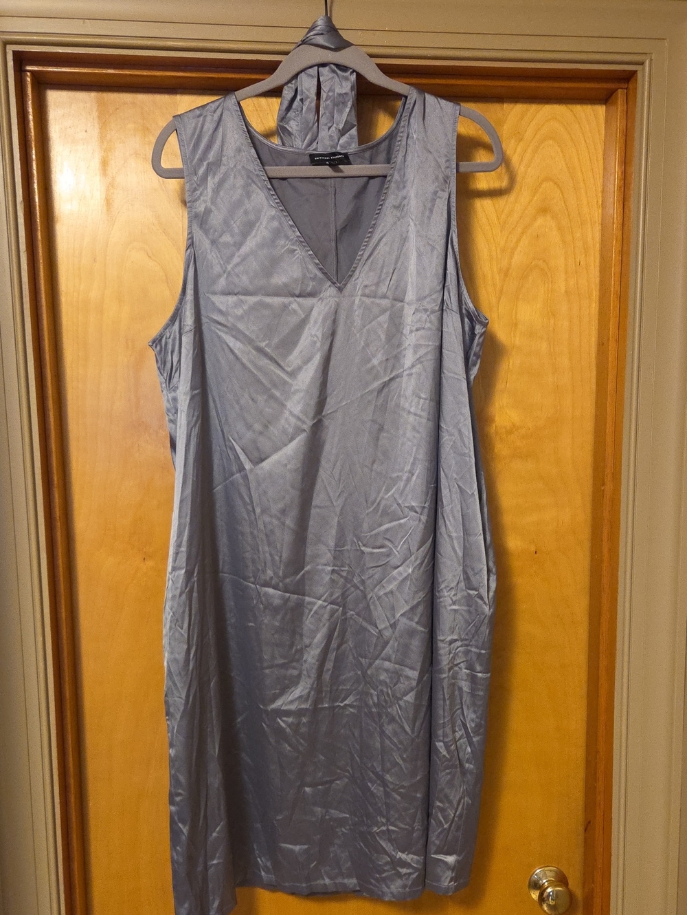 Universal Standard Silver Satin Slip Dress